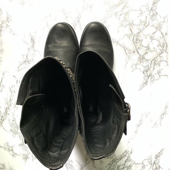 Frye Black Studded Combat Boots - Picture 11 of 13